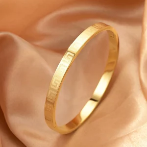 9.3.webp 1pc Geometric Textured Bangle Copper Jewelry